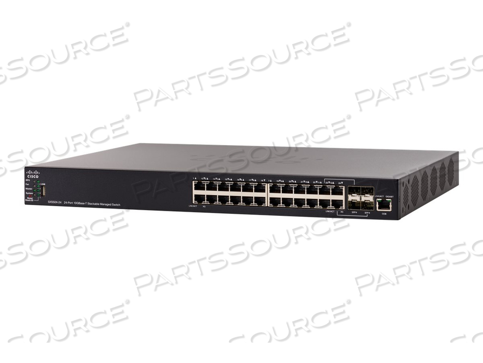 550X SERIES SX550X-24, SWITCH, L3, MANAGED, 20 X 10GBASE-T + 4 X COMBO 10 GIGABIT SFP+, DESKTOP, RACK-MOUNTABLE 