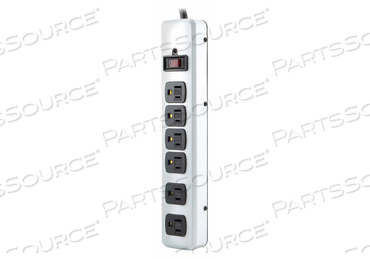 OUTLET STRIP 6 OUTLETS BEIGE 6 FT CORD, HOSPITAL GRADE by Power First OUTLET STRIP 6 OUTLETS BEIGE 6 FT CORD, HOSPITAL GRADE by Power First