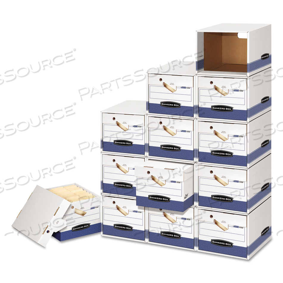 FILE/CUBE BOX SHELL, LEGAL/LETTER, 23.75 X 19.75, WHITE/BLUE by Bankers Box