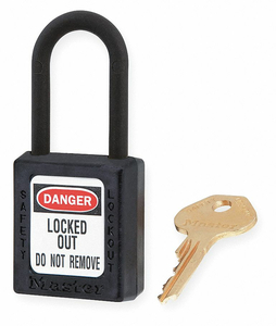 D1942 LOCKOUT PADLOCK KD BLACK 1-3/4 H by Master Lock