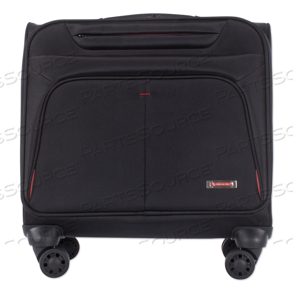 PURPOSE OVERNIGHT BUSINESS CASE ON SPINNER WHEELS, FITS DEVICES UP TO 15.6", POLYESTER, 9.5 X 9.5 X 17.5, BLACK 