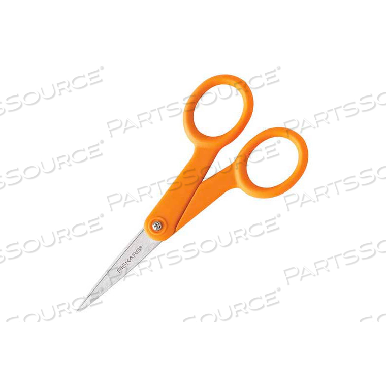 HOME AND OFFICE SCISSORS, 5 IN. LENGTH, ORANGE HANDLE, STAINLESS STEEL 