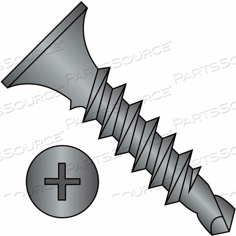 #6 X 1-1/4 PHILLIPS BUGLE HEAD FULL THREAD SELF DRILLING DRYWALL SCREW BLACK PHOSPHATE - PKG OF 8000 by Kanebridge Corporation