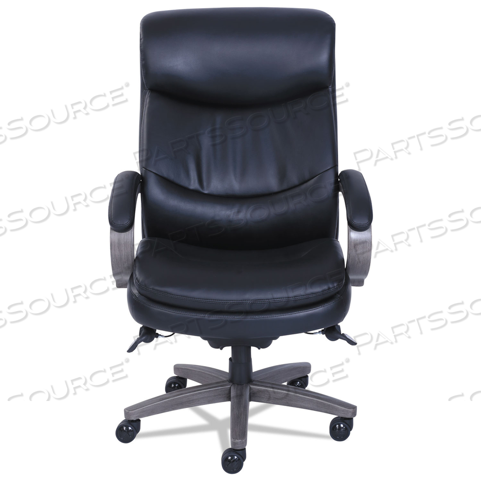 WOODBURY BIG/TALL EXECUTIVE CHAIR, SUPPORTS UP TO 400 LB, 20.25" TO 23.25" SEAT HEIGHT, BLACK SEAT/BACK, WEATHERED GRAY BASE by La-Z Boy