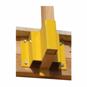 GUARDRAIL RECEIVER FOR 2" X 4" BOARDS, POWDER COATED STEEL, YELLOW, 9"W X 8"D X 7"H by Guardian Fall Protection