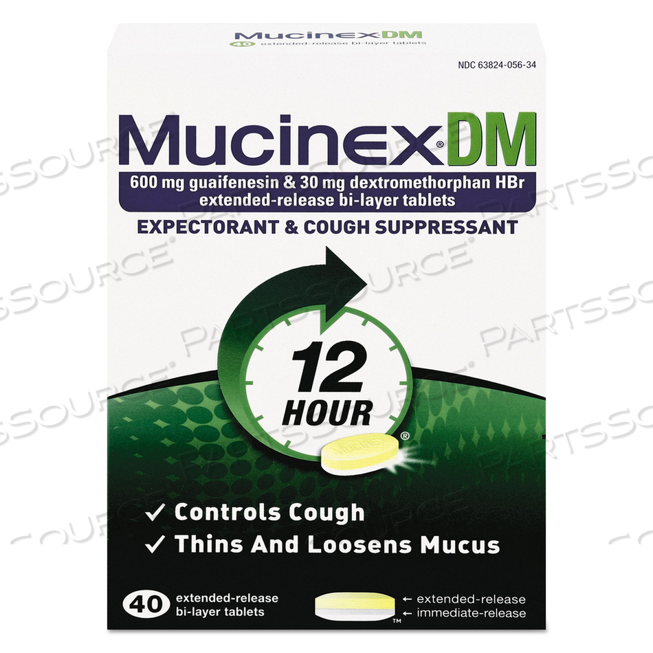 DM EXPECTORANT AND COUGH SUPPRESSANT, 40 TABLETS/BOX 