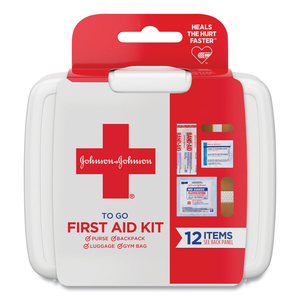 MINI FIRST AID TO GO KIT, 12 PIECES, PLASTIC CASE by Johnson & Johnson Consumer