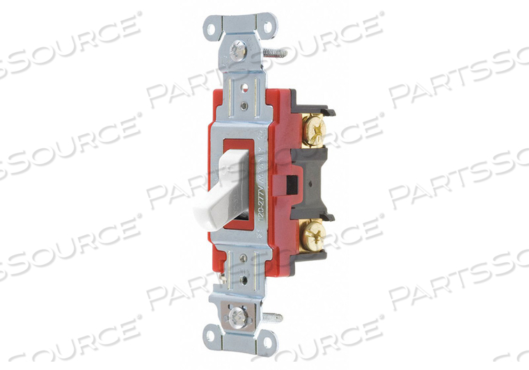 WALL SWITCH, TOGGLE SWITCH, SINGLE POLE, WHITE, 20 A, SCREW TERMINALS by Hubbell Power Systems WALL SWITCH, TOGGLE SWITCH, SINGLE POLE, WHITE, 20 A, SCREW TERMINALS by Hubbell Power Systems