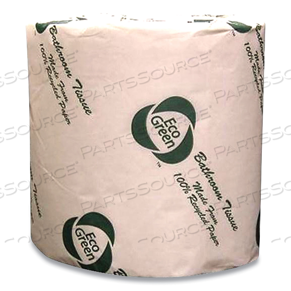 RECYCLED 2-PLY STANDARD TOILET PAPER, SEPTIC SAFE, WHITE, 550 SHEETS/ROLL, 80 ROLLS/CARTON 