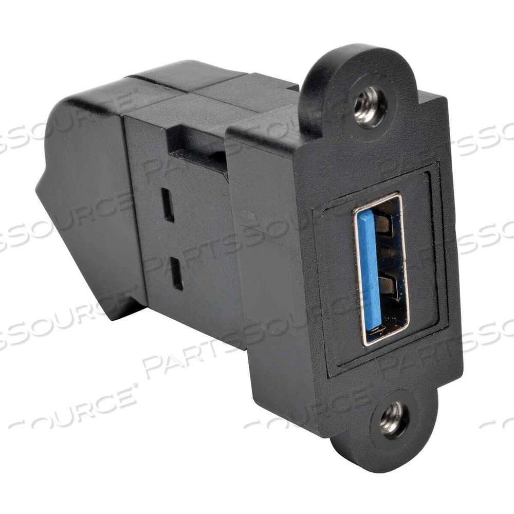 USB 3.0 KEYSTONE PANEL MOUNT COUPLER ANGLED F/F ALL IN ONE BLACK by Tripp Lite USB 3.0 KEYSTONE PANEL MOUNT COUPLER ANGLED F/F ALL IN ONE BLACK by Tripp Lite