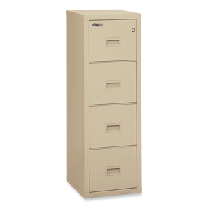 COMPACT TURTLE INSULATED VERTICAL FILE, 1-HOUR FIRE PROTECTION, 4 LEGAL/LETTER FILE DRAWER, PARCHMENT, 17.75 X 22.13 X 52.75 by Fire King