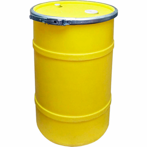 20 GALLON PLASTIC DRUM SS-OH-20 - OPEN HEAD WITH BUNG COVER - BOLT RING - YELLOW by US Roto Molding