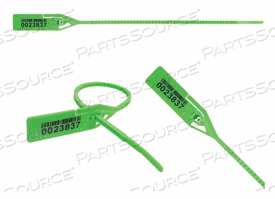 PULL RIP BARCODE SEAL GREEN 8-1/2 PK250 by ELC Security Products