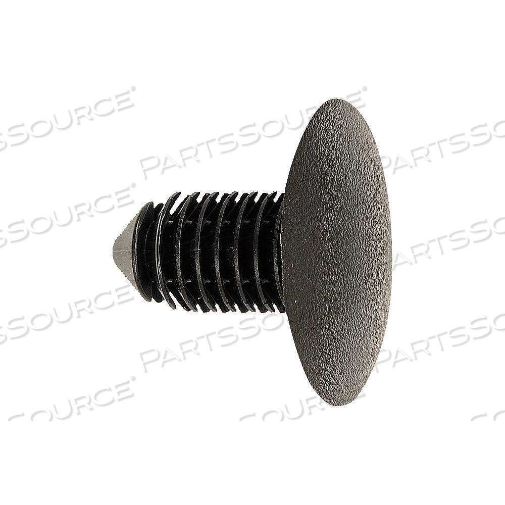 PUSH-IN RIVET,BLACK,DOME,19MM L, METRIC, RIBBED, DOME, PLASTIC, BLACK by Approved Vendor