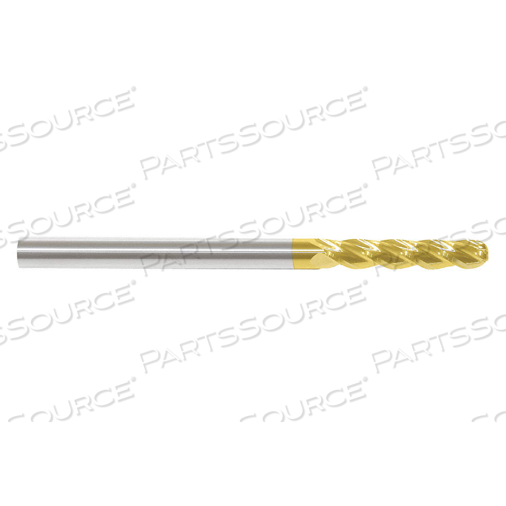 BALL END MILL, 4 FLUTES, 5/16 IN MILLING DIA., 1 5/8 IN LG OF CUT, 4 IN OVERALL LG by Approved Vendor