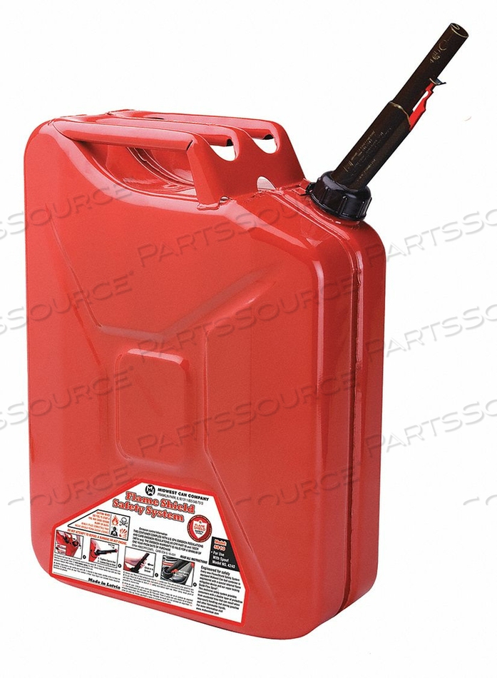 GAS CAN 5 GAL. SELF RED STEEL 18-1/4 H by Midwest Can GAS CAN 5 GAL. SELF RED STEEL 18-1/4 H by Midwest Can