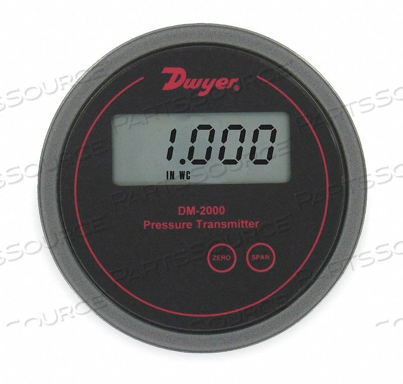 PRESSURE TRANSMITTER LCD 0 TO 1 IN WC by Dwyer Instruments