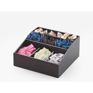 MIDNIGHT COFFEE CONDIMENT ORGANIZER 12"W X 12"D X 5-1/2"H by Cal Mil Plastics