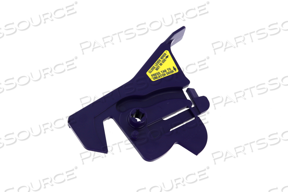 DOOR LATCH, WITH LABEL, FOR HOSPIRA PLUM 360 INFUSION PUMP BY ICU MEDICAL, INC. DOOR LATCH, WITH LABEL, FOR HOSPIRA PLUM 360 INFUSION PUMP BY ICU MEDICAL, INC.