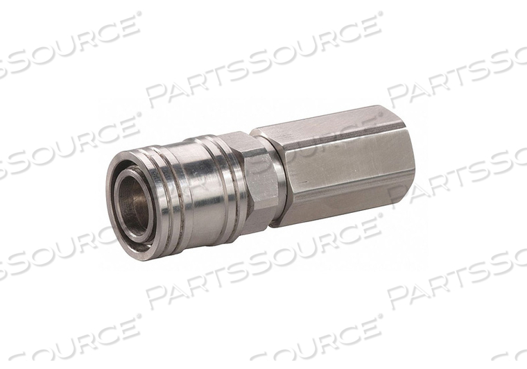 QUICK CONNECT HOSE COUPLING, GLOBAL STYLE HIGH FLOW, 304 STAINLESS STEEL, SOCKET, FEMALE, NPT, COUPLING SIZE 1/4 IN by Speedaire