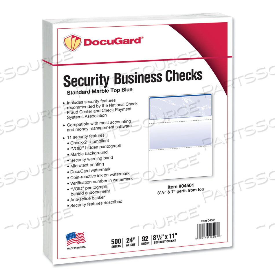 SECURITY BUSINESS CHECKS, 11 FEATURES, 8.5 X 11, BLUE MARBLE TOP by Docugard SECURITY BUSINESS CHECKS, 11 FEATURES, 8.5 X 11, BLUE MARBLE TOP by Docugard