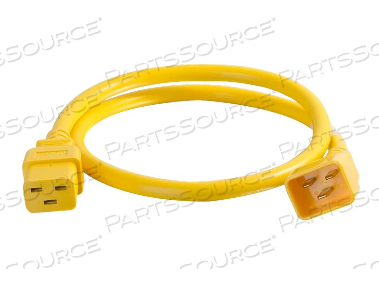 POWER CORD, 2 FT, 20 A, 250 V, IEC 320-C20 TO IEC 320-C19, YELLOW 