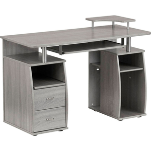 TECHNI MOBILI COMPLETE COMPUTER WORKSTATION DESK WITH STORAGE, GRAY by Rta Products LLC