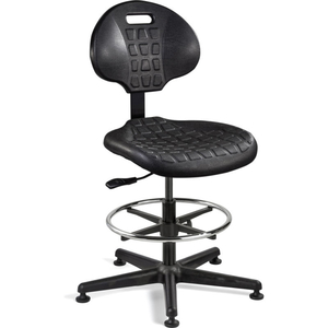 EVERLAST POLYURETHANE CHAIR, BLACK NYLON BASE, MUSHROOM GLIDES by Bevco Precision Manufacturing