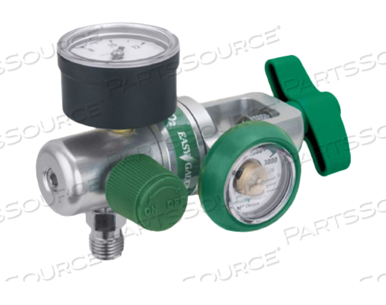 EASY GAUGE OXYGEN REGULATOR ADJUSTABLE 0-15 LPM WITH BRACKET by Precision Medical, Inc.
