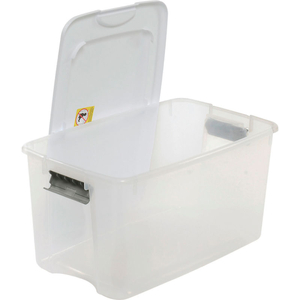 CLEAR STORAGE TOTE WITH LID 70 QUART 26-1/8X16-1/4X13-1/2 by Sterilite