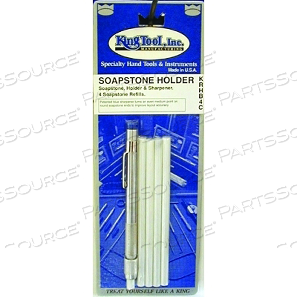 SOAPSTONE HOLDER, 5 IN L, ROUND, 4 SOAPSTONE REFILLS by King Tool SOAPSTONE HOLDER, 5 IN L, ROUND, 4 SOAPSTONE REFILLS by King Tool