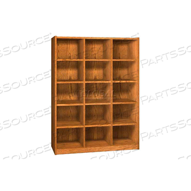 WOOD CUBICLE CABINET, 15 OPENINGS, OPEN FRONT, 52 X 17-5/8 X 68-3/8, AMBER ASH by Ironwood Manufacturing Inc WOOD CUBICLE CABINET, 15 OPENINGS, OPEN FRONT, 52 X 17-5/8 X 68-3/8, AMBER ASH by Ironwood Manufacturing Inc