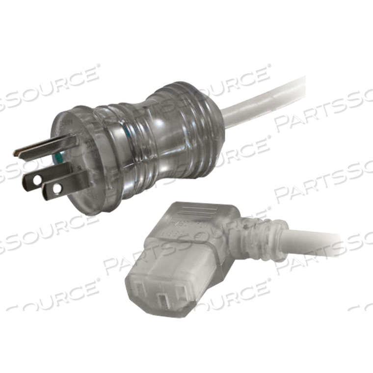 8FT 16 AWG NEMA 5-15P - C13 HOSPITAL GRADE POWER CORD - GREY by Quail Electronics