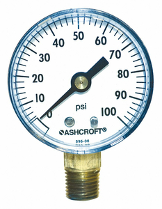 GAUGE PRESSURE 0 TO 100 PSI 2 IN. by Ashcroft Inc.