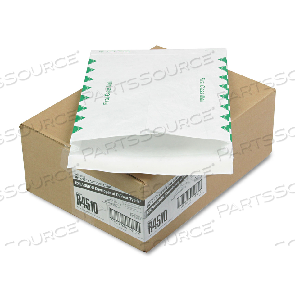 14 LB TYVEK OPEN END EXPANSION MAILER VALUE PACK, FIRST CLASS, #13 1/2, FLIP-STIK, REDI-STRIP CLOSURE, 10 X 13, WHITE by Survivor