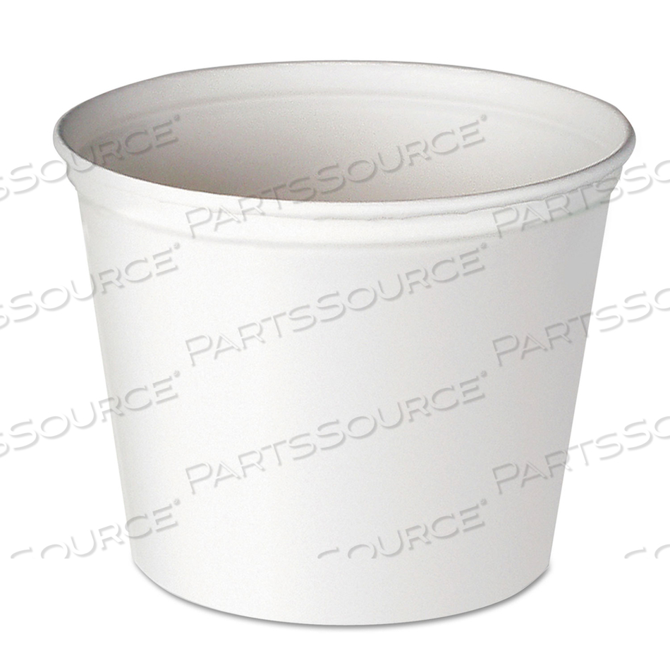 DOUBLE WRAPPED PAPER BUCKET, UNWAXED, 165 OZ, WHITE, 100/CARTON 