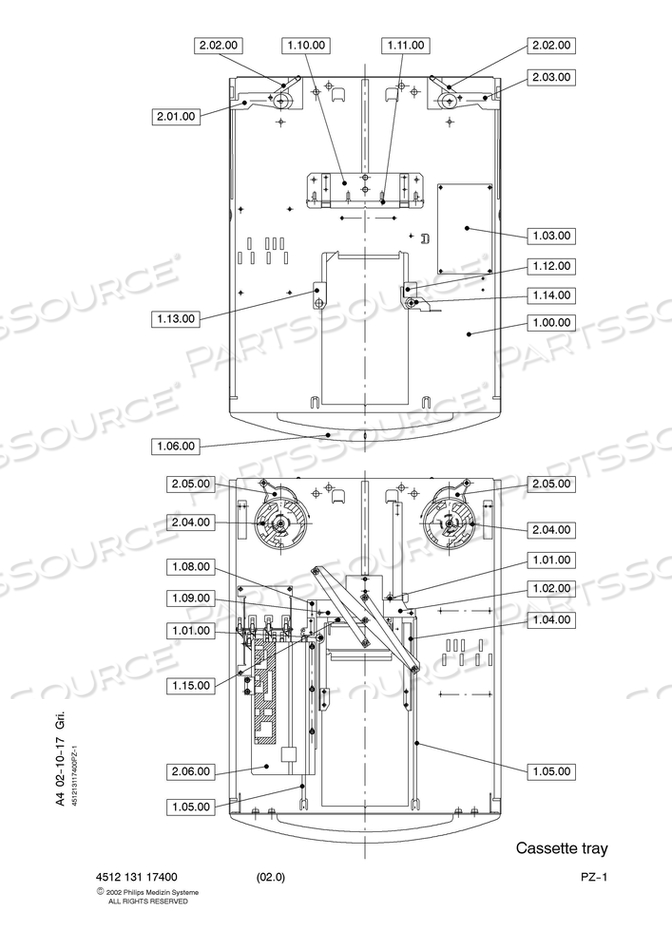 LEFT SENSING CASSETTE TRAY - YELLOW by Philips Healthcare