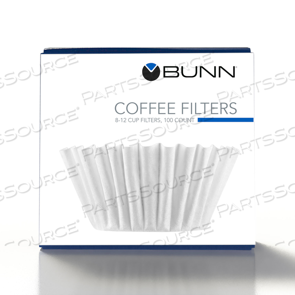 COFFEE FILTERS, 8 TO 12 CUP SIZE, FLAT BOTTOM by Bunn