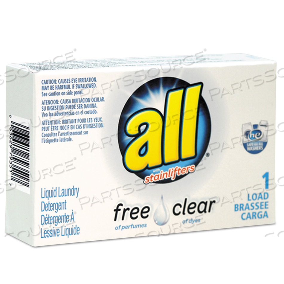 FREE CLEAR HE LIQUID LAUNDRY DETERGENT, UNSCENTED, 1.6 OZ VEND-BOX by All FREE CLEAR HE LIQUID LAUNDRY DETERGENT, UNSCENTED, 1.6 OZ VEND-BOX by All