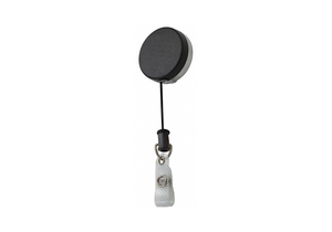 BADGE REEL BLACK/CHROME NYLON CORD 3/4 D by Lucky Line Products