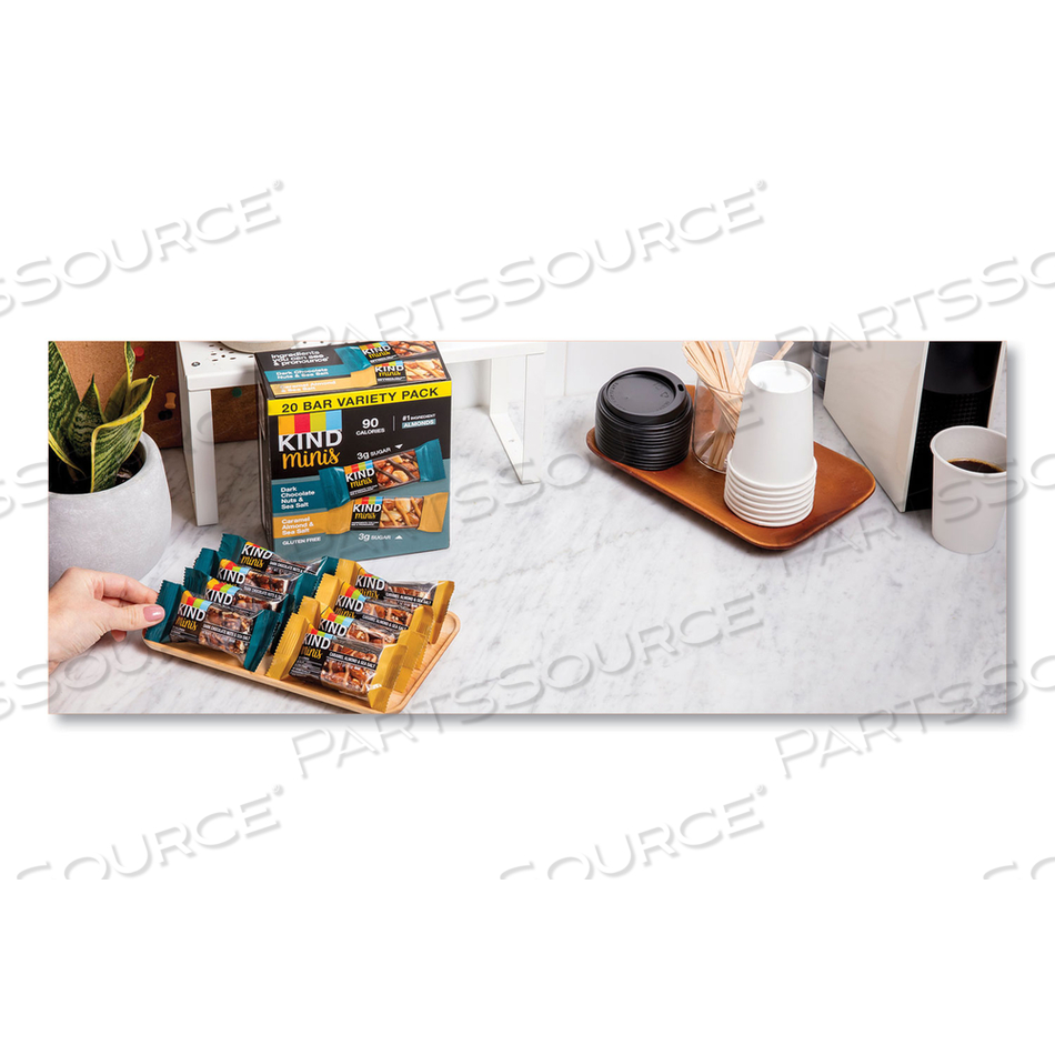 MINIS, SALTED CARAMEL AND DARK CHOCOLATE NUT/DARK CHOCOLATE ALMOND AND COCONUT, 0.7 OZ by Kind