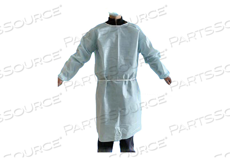 PROTECTIVE PROCEDURE GOWN LARGE BLUE NONSTERILE DISPOSABLE (10/BG) by Cypress