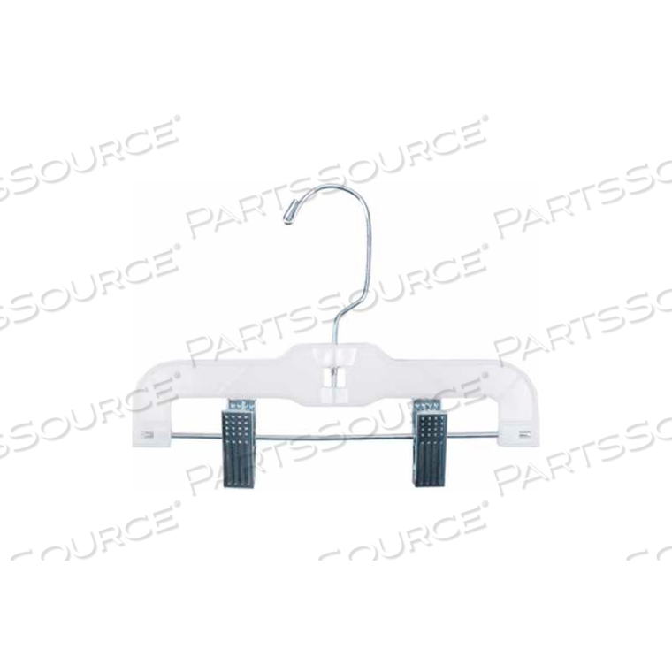 NAHANCO SKIRT/SLACK HANGER-INFANT SUPER HEAVY WEIGHT W/LONG HOOK & METAL CLIPS, PLASTIC-WH by National Hanger Company Inc.