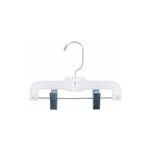 NAHANCO SKIRT/SLACK HANGER-INFANT SUPER HEAVY WEIGHT W/LONG HOOK & METAL CLIPS, PLASTIC-WH by National Hanger Company Inc.
