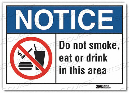 NO SMOKING SIGN BLACK/BLUE ON WHITE 5INH by Lyle Signs Inc. NO SMOKING SIGN BLACK/BLUE ON WHITE 5INH by Lyle Signs Inc.