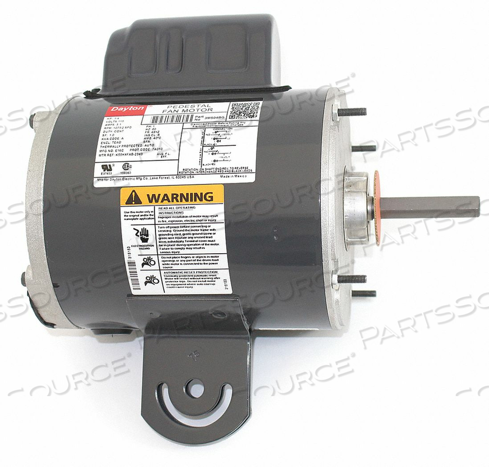 PEDESTAL FAN MOTOR, SINGLE PHASE, MOTOR DESIGN PERMANENT SPLIT CAPACITOR, 1/4 HP, NAMEPLATE RPM 1,075, NO. OF SPEEDS 2, VOLTAGE 115V AC, 3.1 by DAYTON ELECTRIC MANUFACTURING CO PEDESTAL FAN MOTOR, SINGLE PHASE, MOTOR DESIGN PERMANENT SPLIT CAPACITOR, 1/4 HP, NAMEPLATE RPM 1,075, NO. OF SPEEDS 2, VOLTAGE 115V AC, 3.1 by DAYTON ELECTRIC MANUFACTURING CO