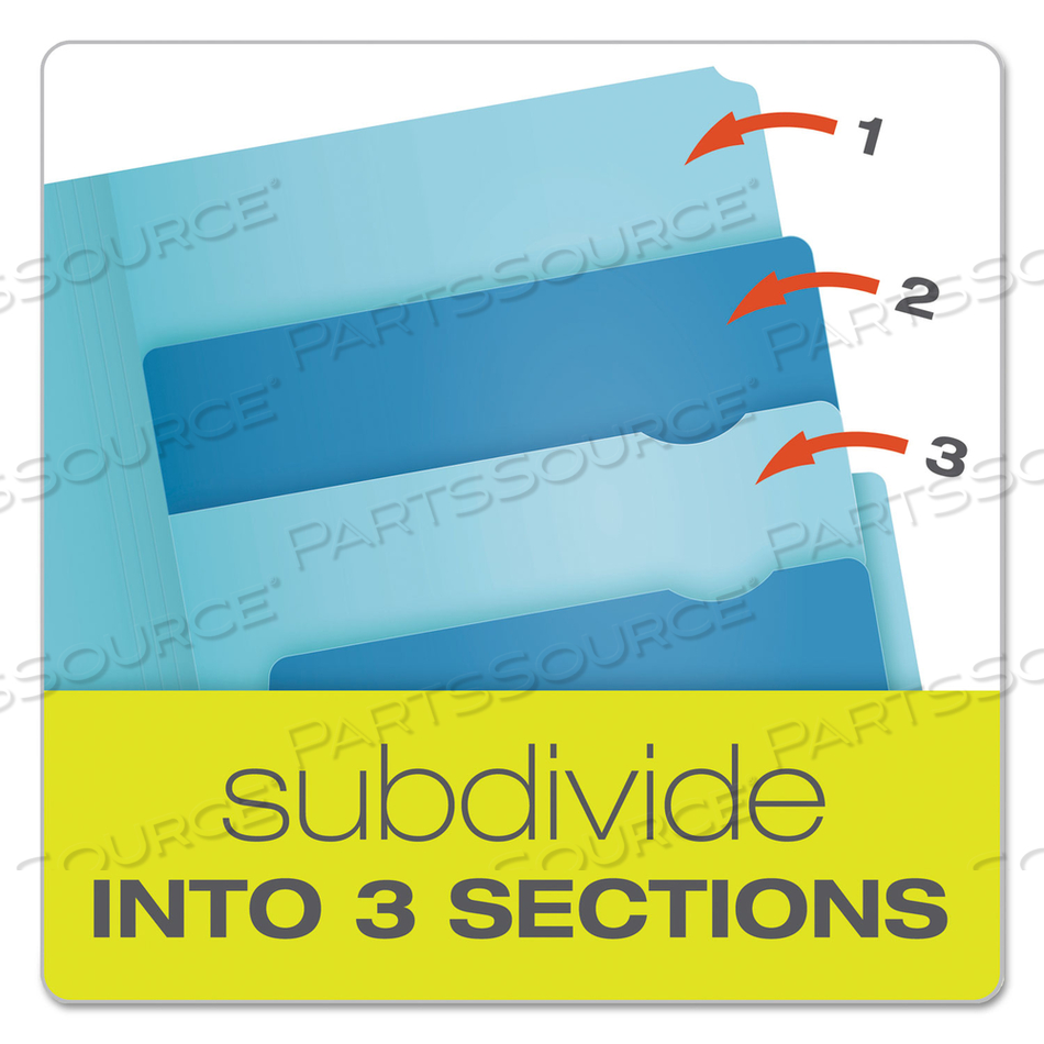 DIVIDE IT UP FILE FOLDER, 1/2-CUT TABS: ASSORTED, LETTER SIZE, 0.75" EXPANSION, ASSORTED COLORS by Esselte Pendaflex Corp. DIVIDE IT UP FILE FOLDER, 1/2-CUT TABS: ASSORTED, LETTER SIZE, 0.75" EXPANSION, ASSORTED COLORS by Esselte Pendaflex Corp.
