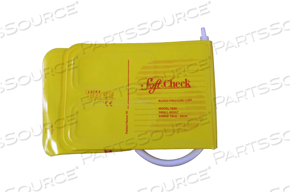 SOFTCHECK YELLOW VINYL DISPOSABLE BP CUFF, SMALL ADULT SINGLE TUBE, ML, 20/BX 