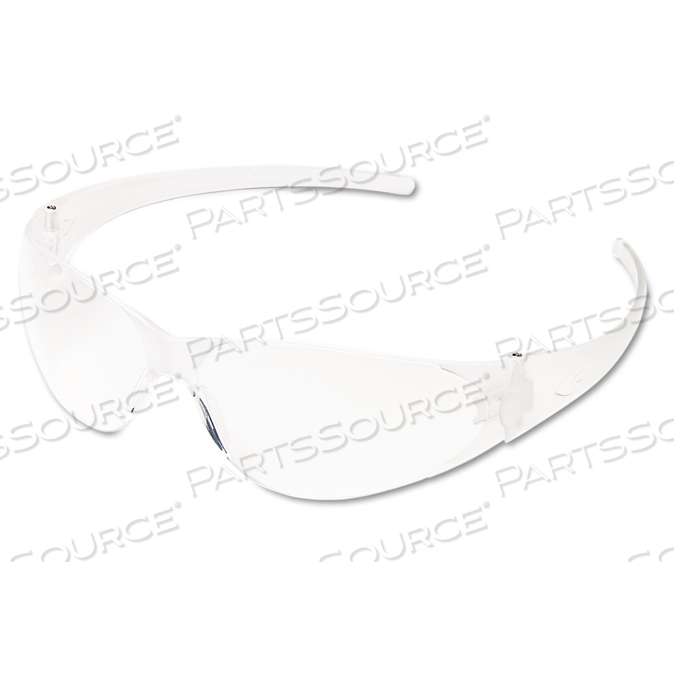 CHECKMATE WRAPAROUND SAFETY GLASSES, CLR POLYCARBONATE FRAME, COATED CLEAR LENS by MCR Safety