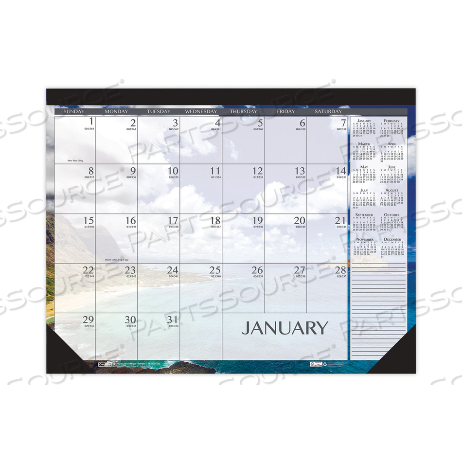 RECYCLED EARTHSCAPES DESK PAD CALENDAR, SEASCAPES PHOTOGRAPHY, 18.5 X 13, BLACK BINDING/CORNERS,12-MONTH (JAN TO DEC): 2023 by House Of Doolittle RECYCLED EARTHSCAPES DESK PAD CALENDAR, SEASCAPES PHOTOGRAPHY, 18.5 X 13, BLACK BINDING/CORNERS,12-MONTH (JAN TO DEC): 2023 by House Of Doolittle